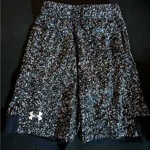 Under Armour Speckled Black and White Athletic Shorts